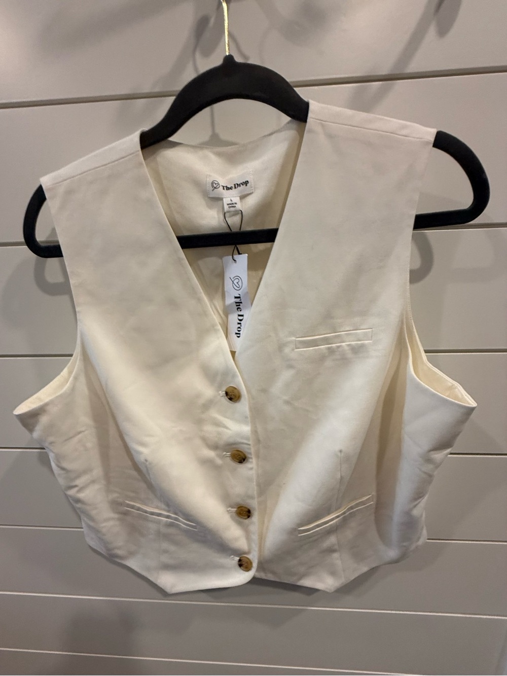 The Drop Cream Vest - Tailored Button-Front Waistcoat